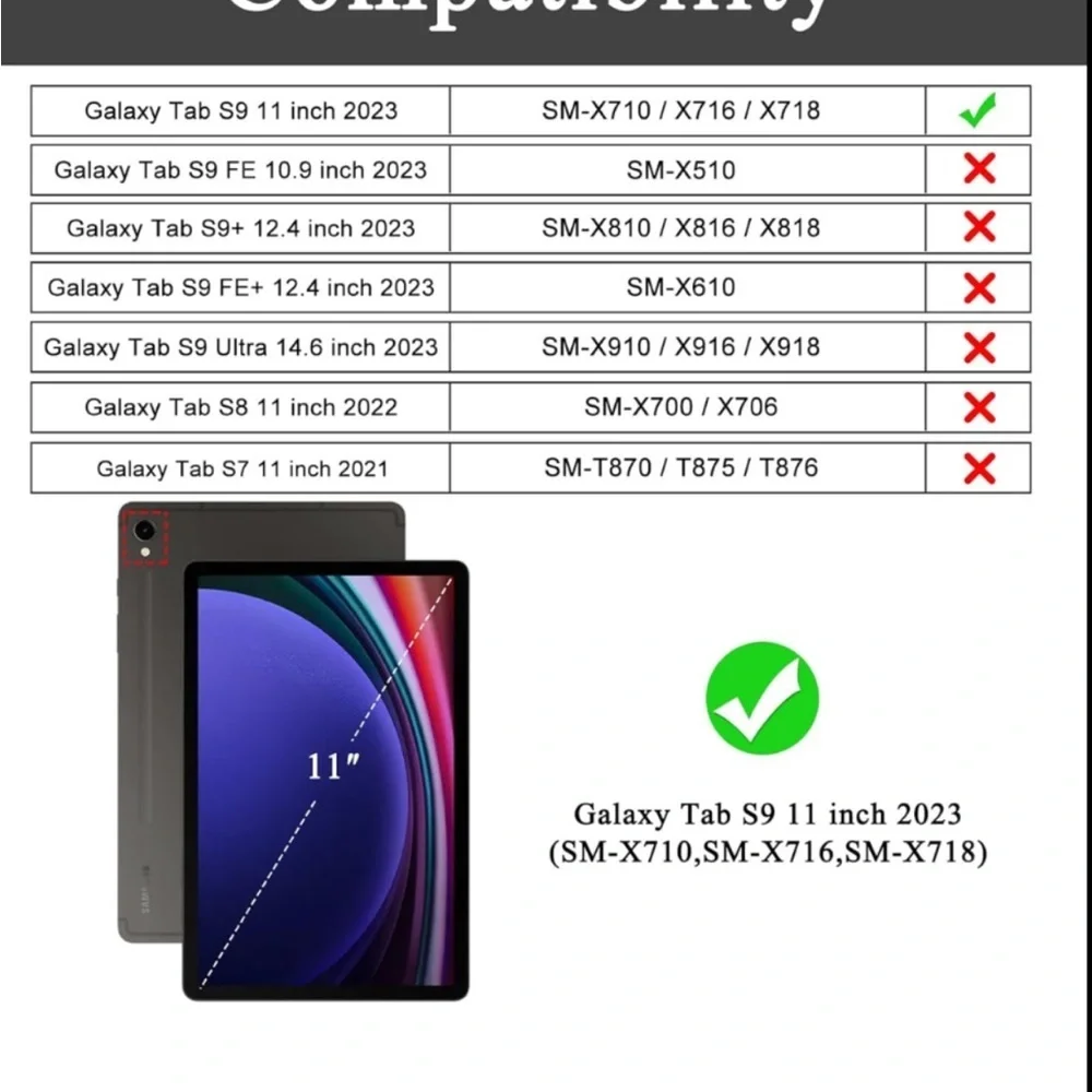 New Soke Samsung black folding case for S9 11 in tablet